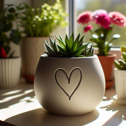 3D Printed Minimalist Heart Plant Pot