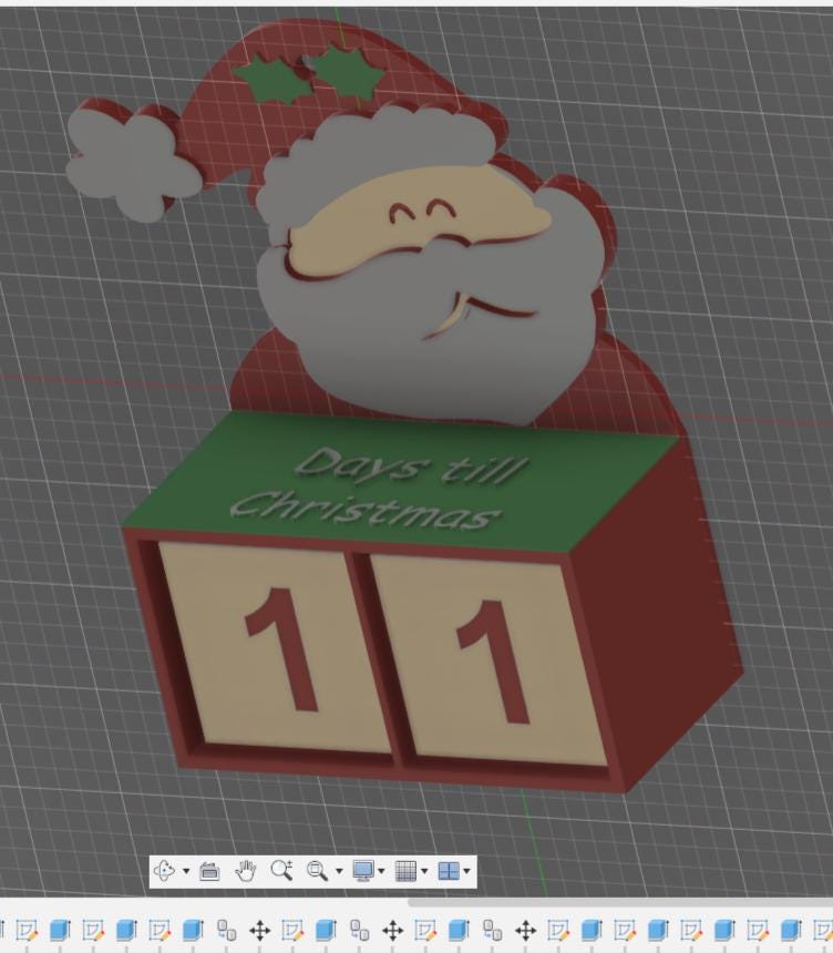 3D Printed Santa Christmas Countdown Calendar