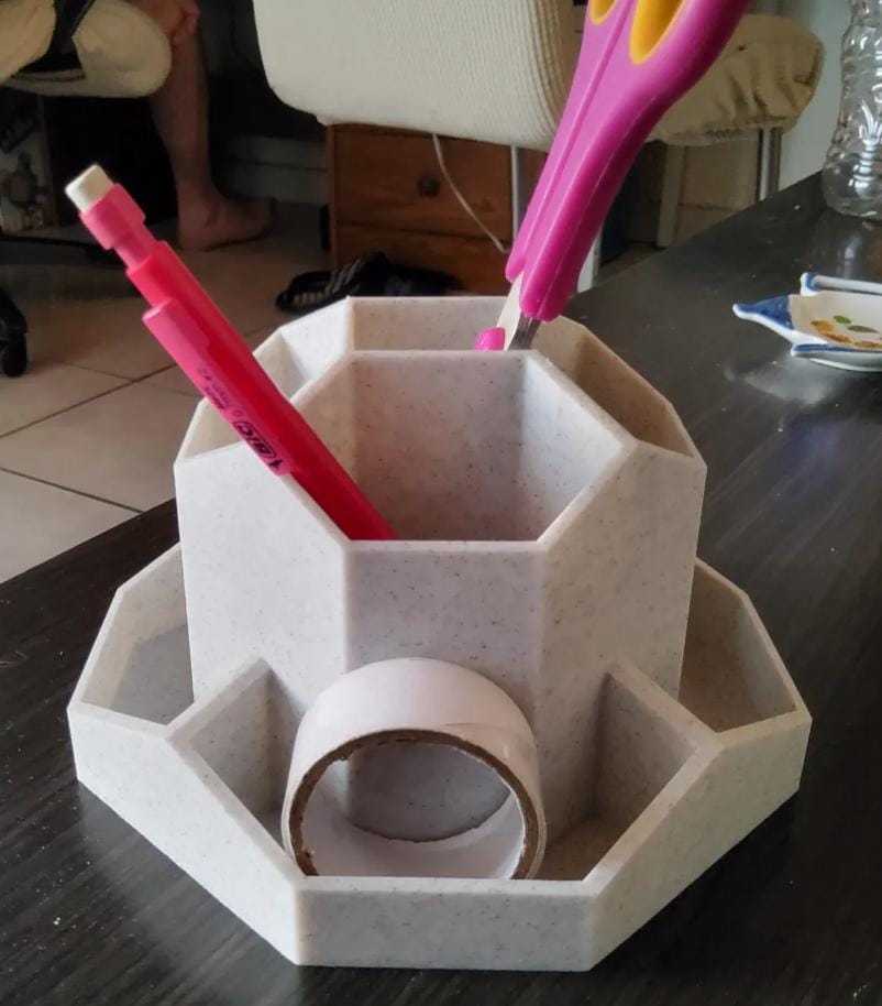 3D Printed Multi-Compartment Desk Organiser Pen Holder