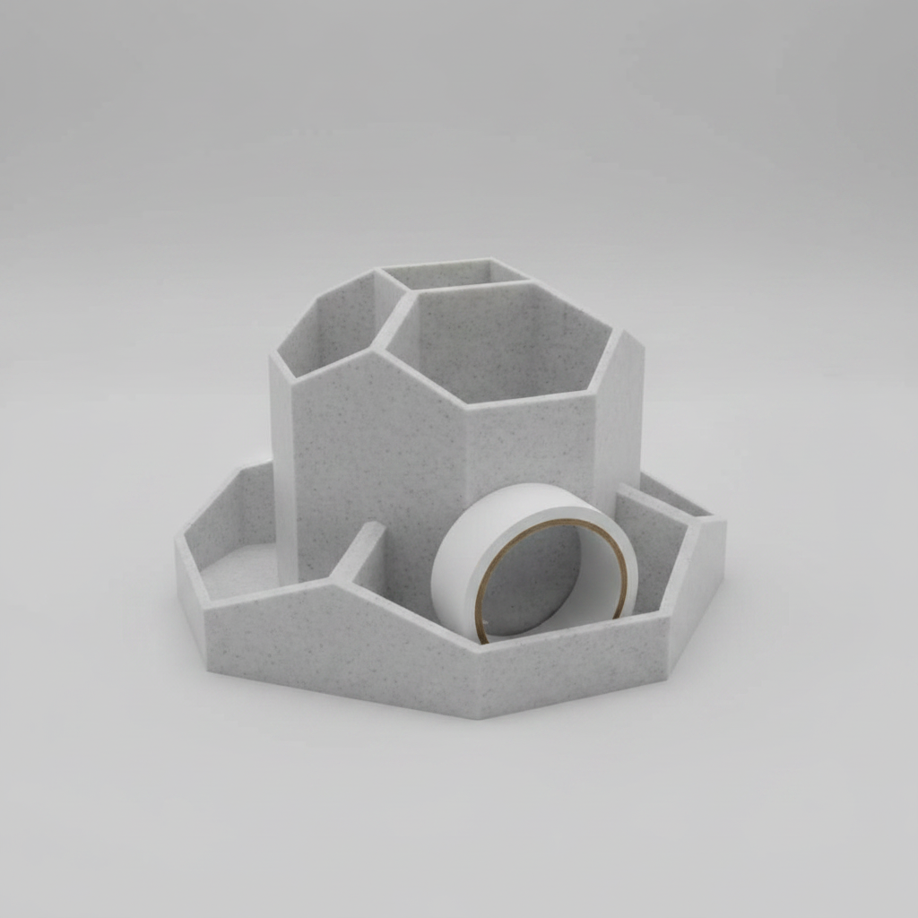 3D Printed Multi-Compartment Desk Organiser Pen Holder