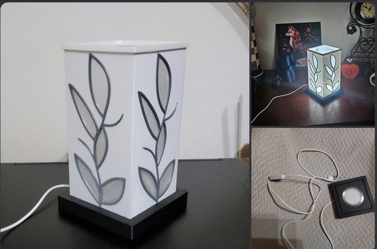 3D Printed Leaf Pattern Mood Table Lamp