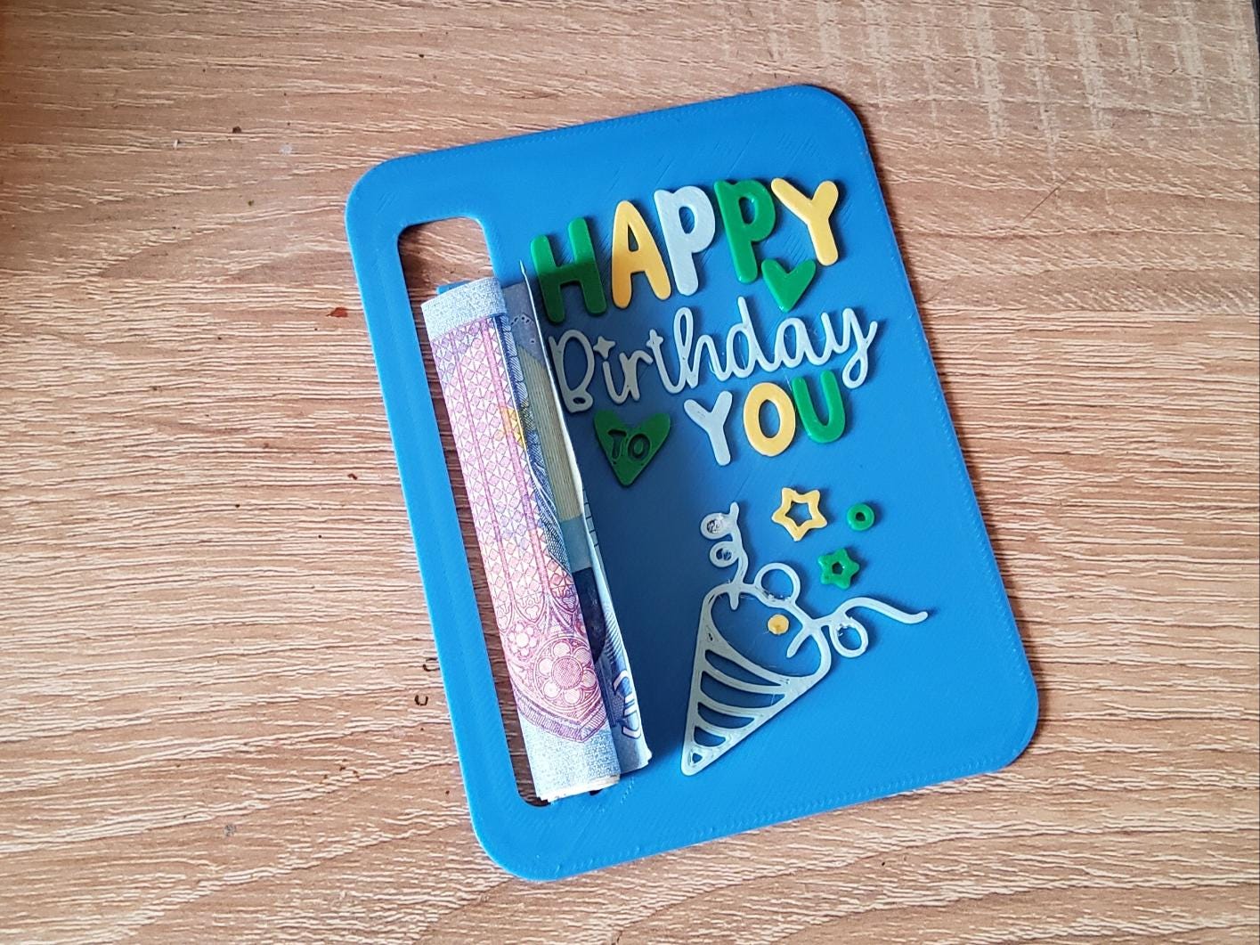 3D Printed Happy Birthday Money Holder Card
