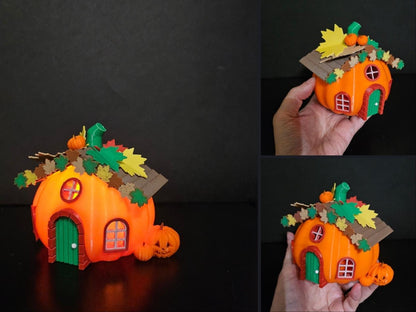 3D Printed Pumpkin House Tea Light Holder