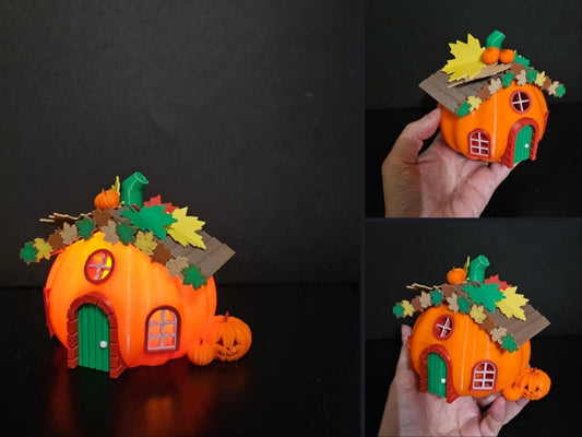 3D Printed Pumpkin House Tea Light Holder
