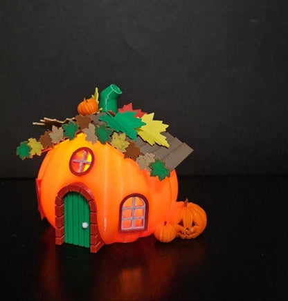 3D Printed Pumpkin House Tea Light Holder
