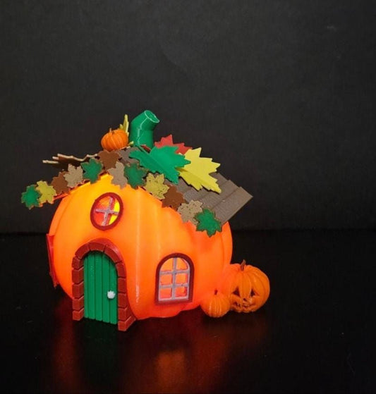 3D Printed Pumpkin House Tea Light Holder
