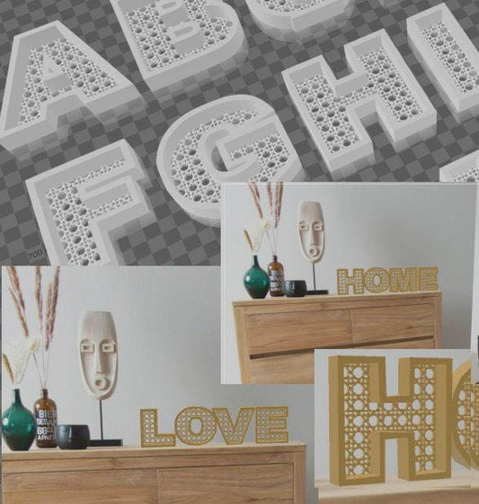3D Printed Rattan Alphabet Letters
