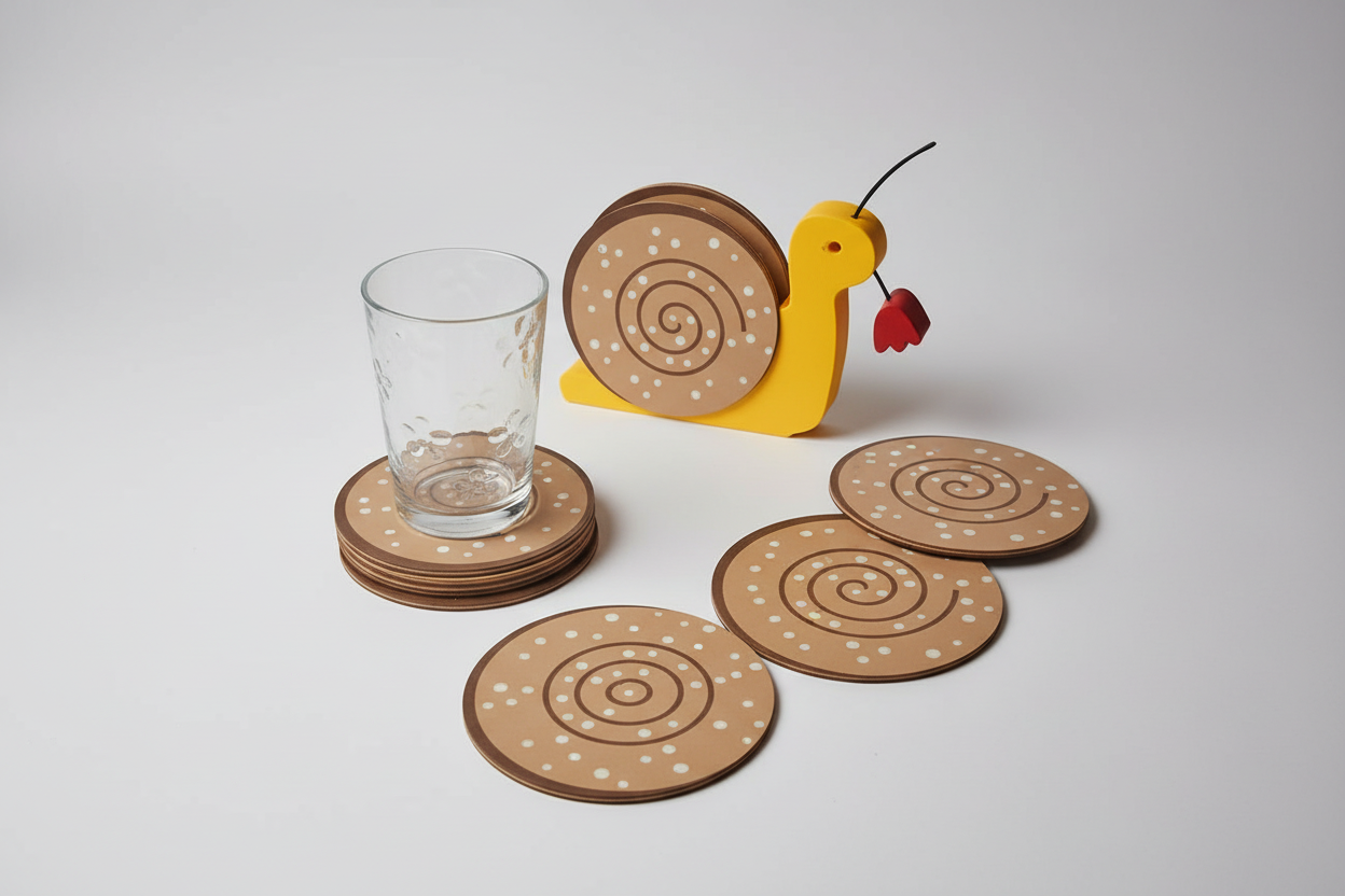 3D Printed Snail Coaster Holder Set