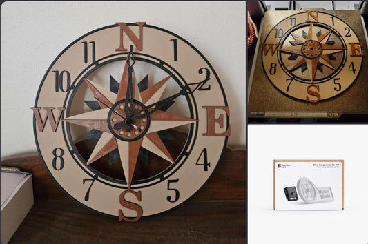 3D Printed Compass Rose Wall Clock