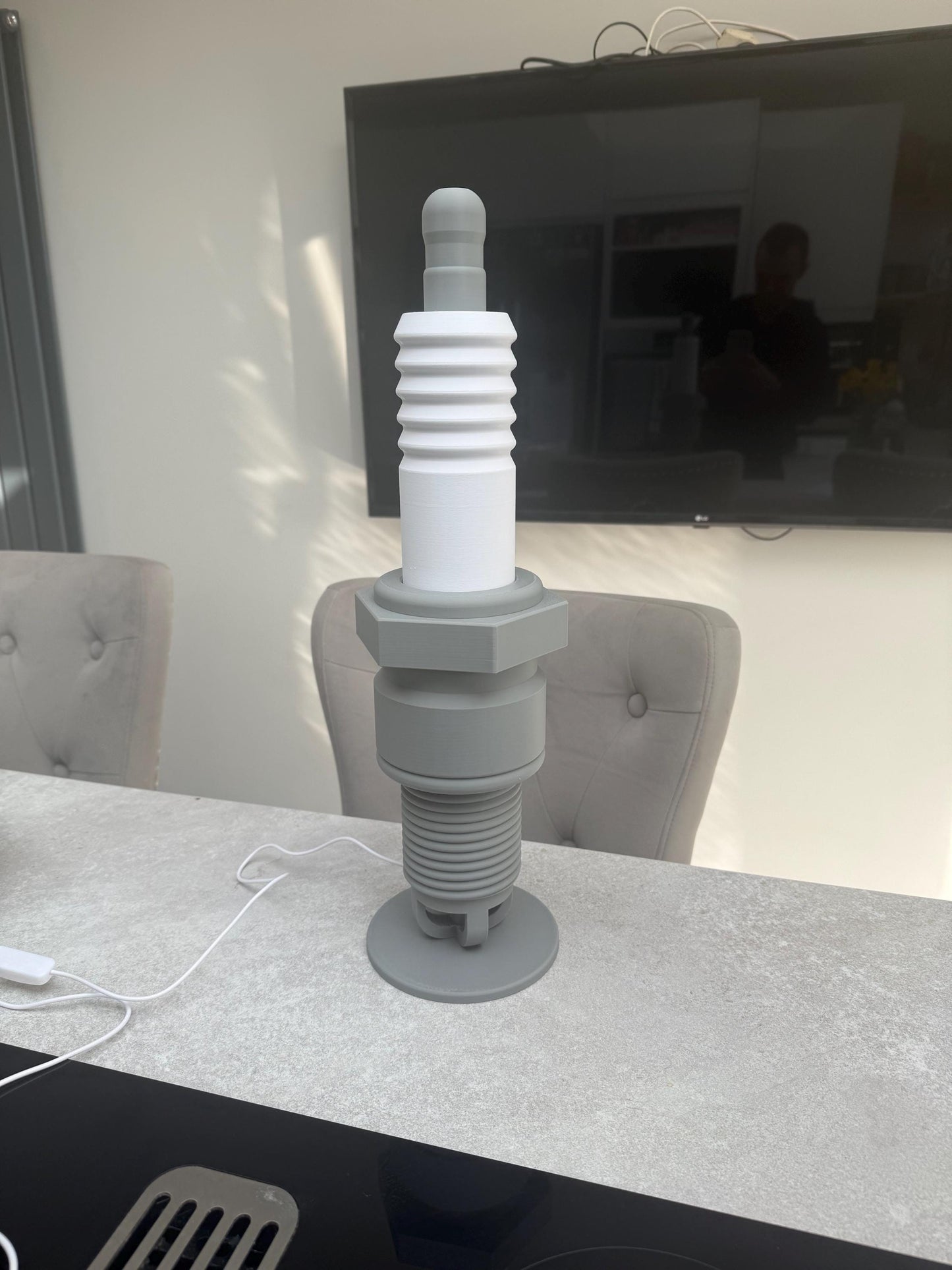 3D Printed Industrial Spark Plug Lamp