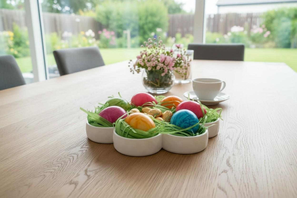 3D Printed Flower Snack Tray with Dip Bowl