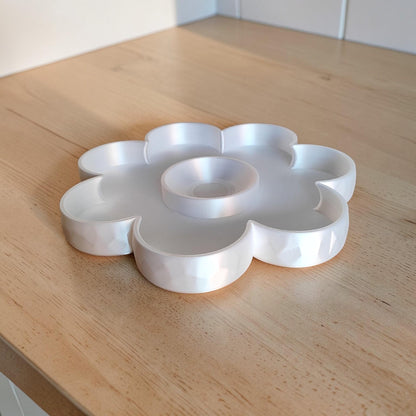 3D Printed Flower Snack Tray with Dip Bowl
