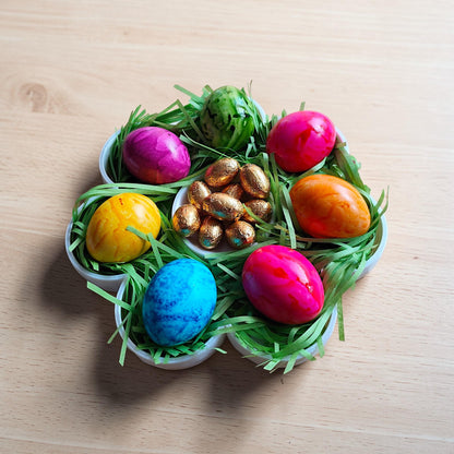 3D Printed Flower Snack Tray with Dip Bowl