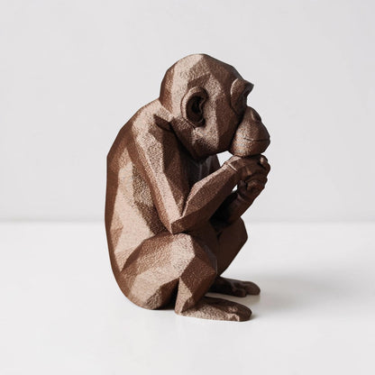 3D Printed Geometric Monkey Sculpture
