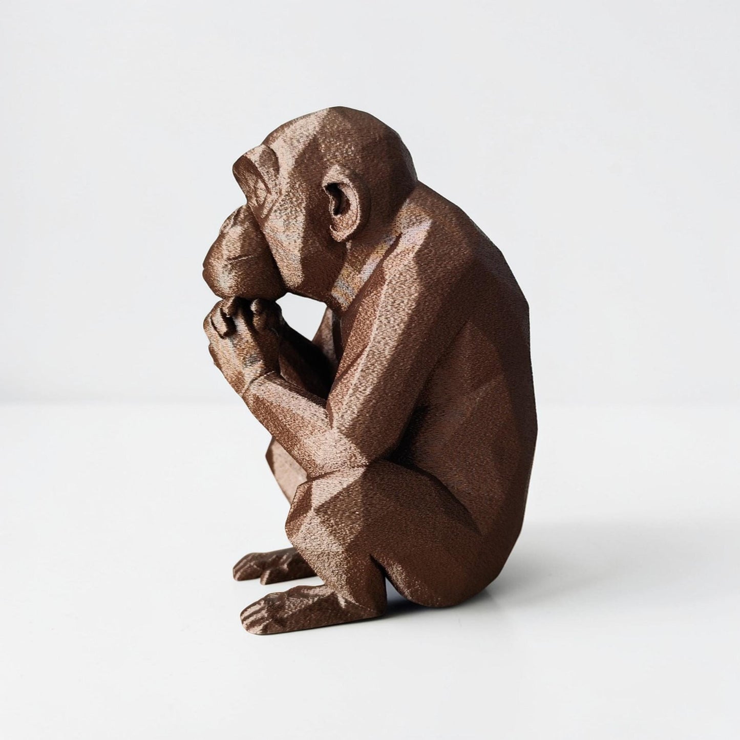 3D Printed Geometric Monkey Sculpture