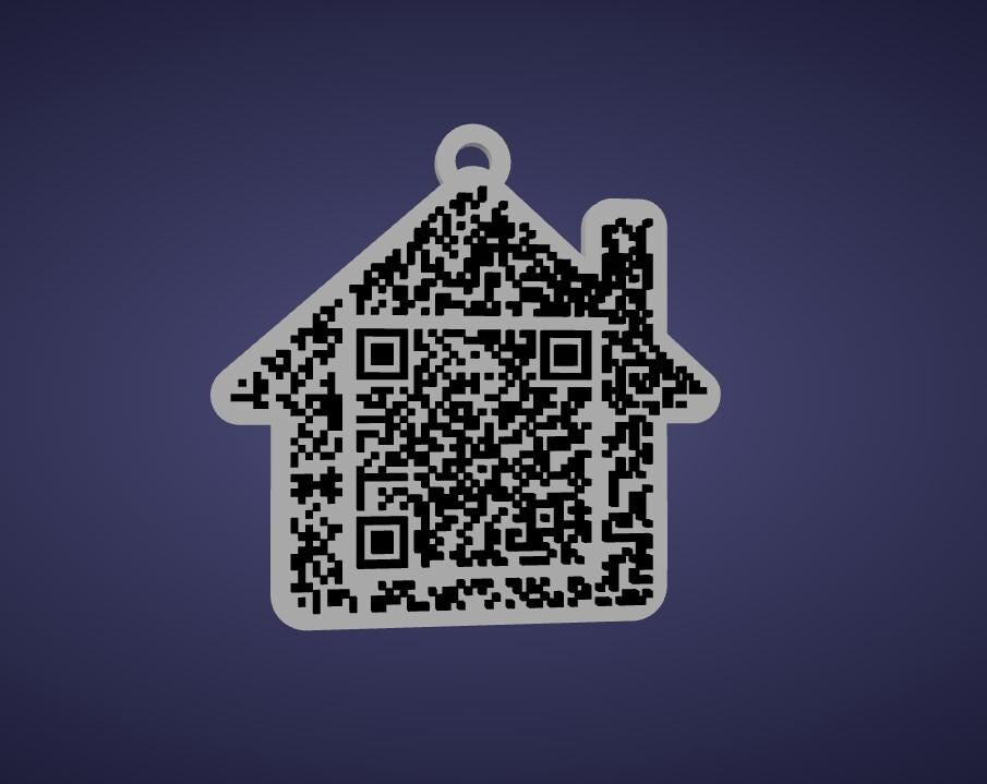 Personalised 3D Printed QR Code Keyring – Website Link