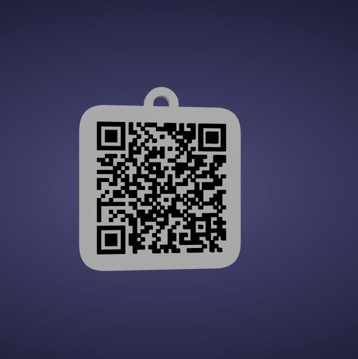 Personalised 3D Printed QR Code Keyring – Website Link
