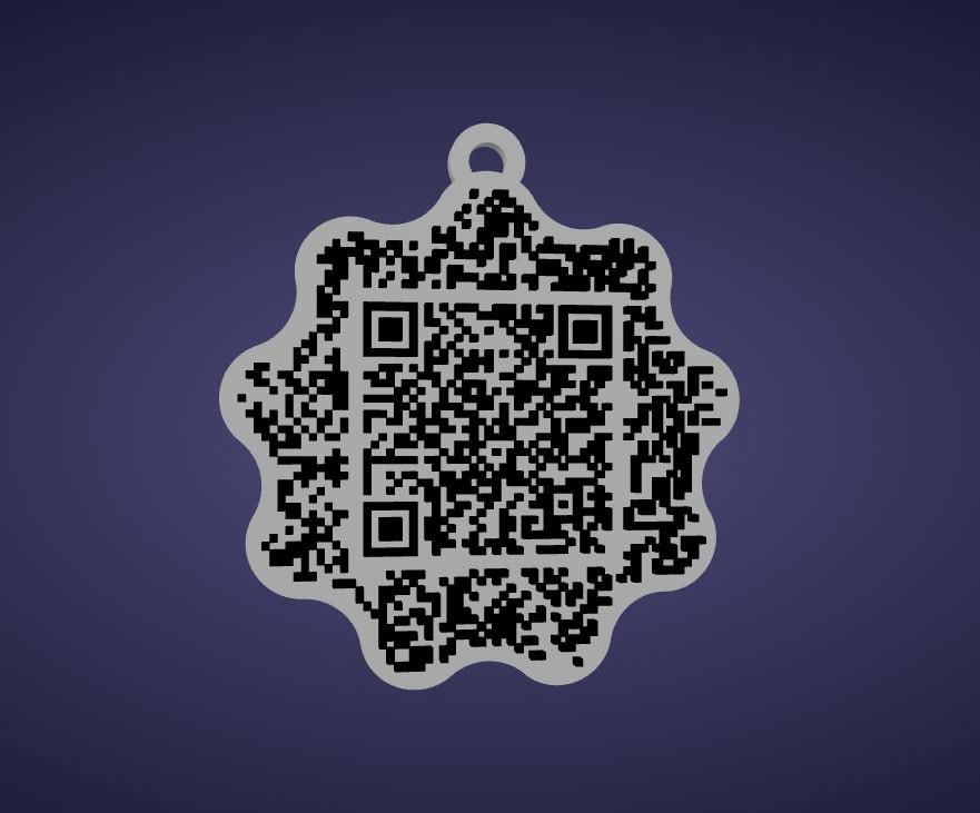 Personalised 3D Printed QR Code Keyring – Website Link