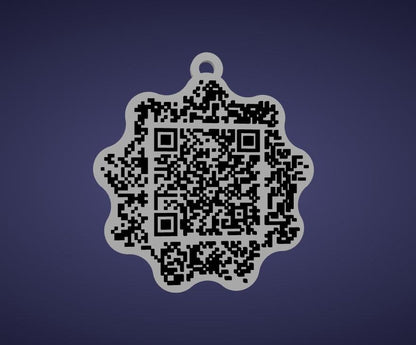 Personalised 3D Printed QR Code Keyring – Website Link