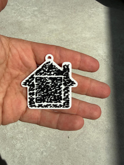 Personalised 3D Printed QR Code Keyring – Website Link
