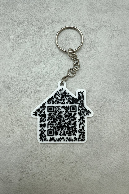 Personalised 3D Printed QR Code Keyring – Website Link