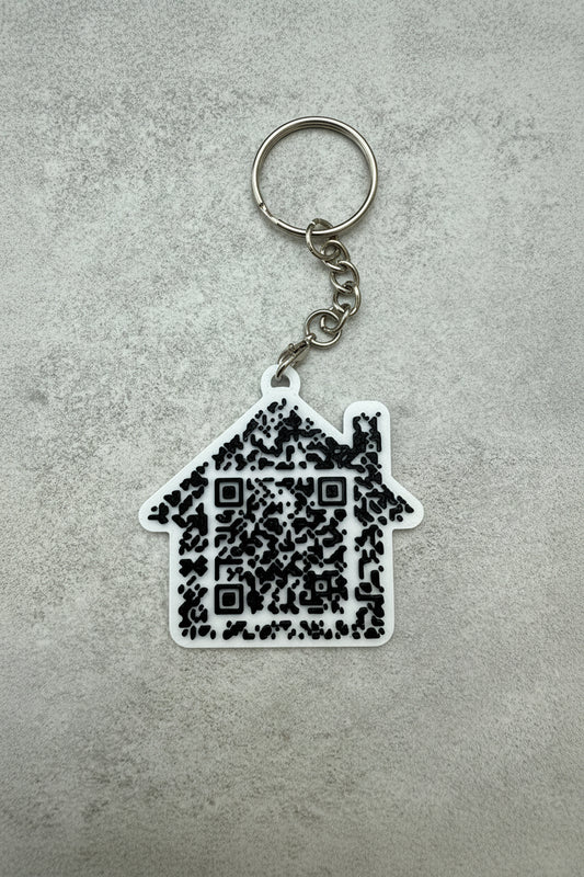 Personalised 3D Printed QR Code Keyring – Website Link