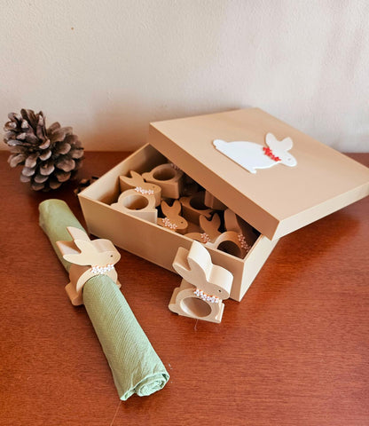 3D Printed Set of 6 Bunny Napkin Rings