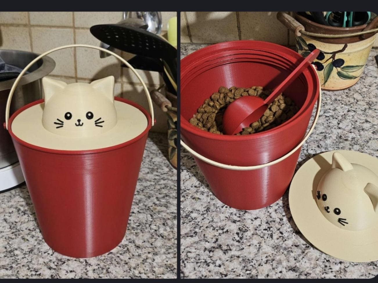 3D Printed Cat Food Storage Bucket
