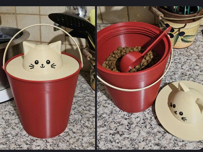3D Printed Cat Food Storage Bucket