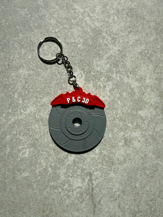 3D Printed Personalised Brake Disc Keyring – Car Lover Gift UK