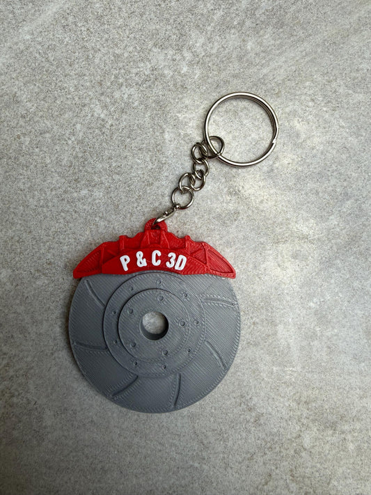 3D Printed Personalised Brake Disc Keyring – Car Lover Gift UK