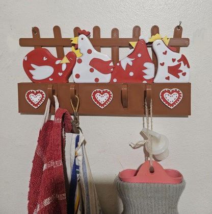 3D Printed Chicken Wall Hook Rack