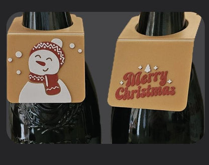 3D Printed Set of 2 Christmas Bottle Neck Covers