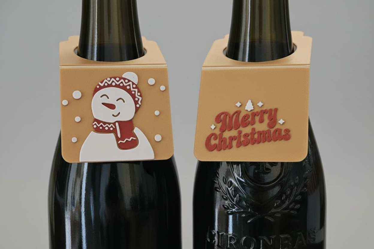 3D Printed Set of 2 Christmas Bottle Neck Covers