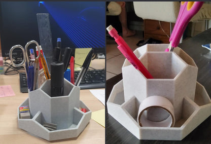 3D Printed Multi-Compartment Desk Organiser Pen Holder