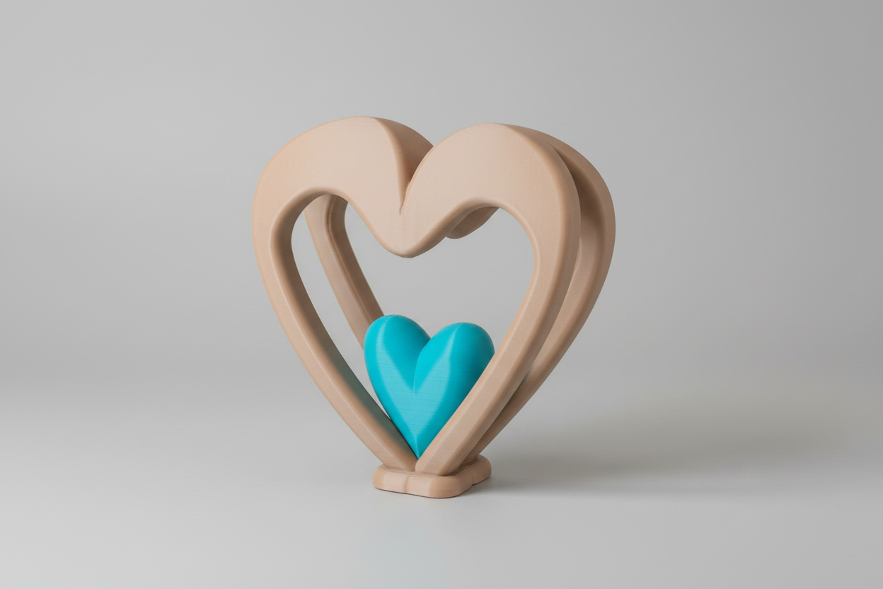 3D Printed Heart Sculpture Ornament