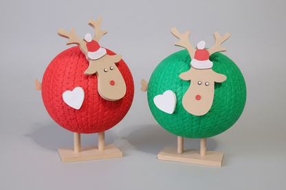 3D Printed Christmas Reindeer Ornament Set