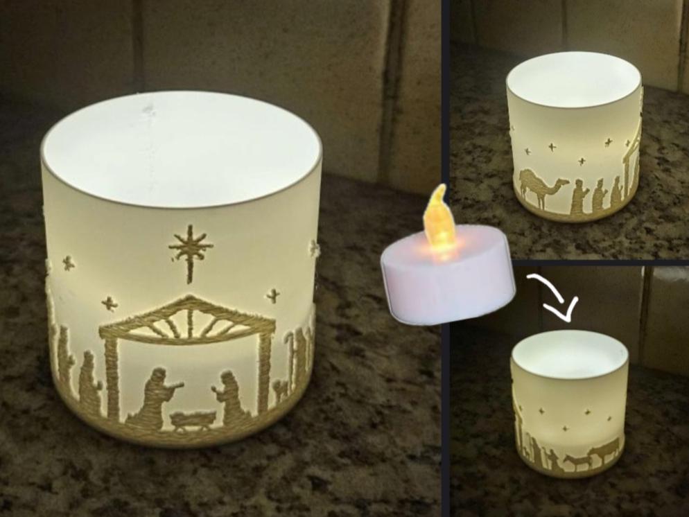 3D Printed Nativity Candle Holder
