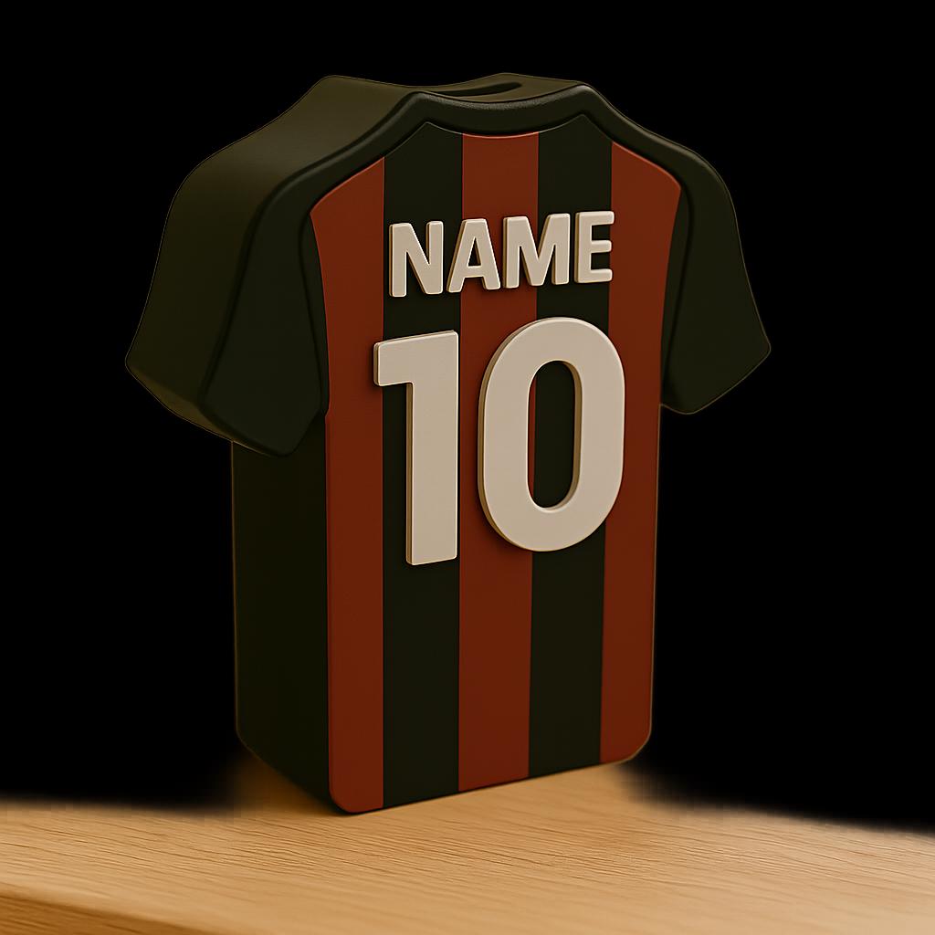 3D Printed Personalised Football Shirt Money Box – Kids Gift UK