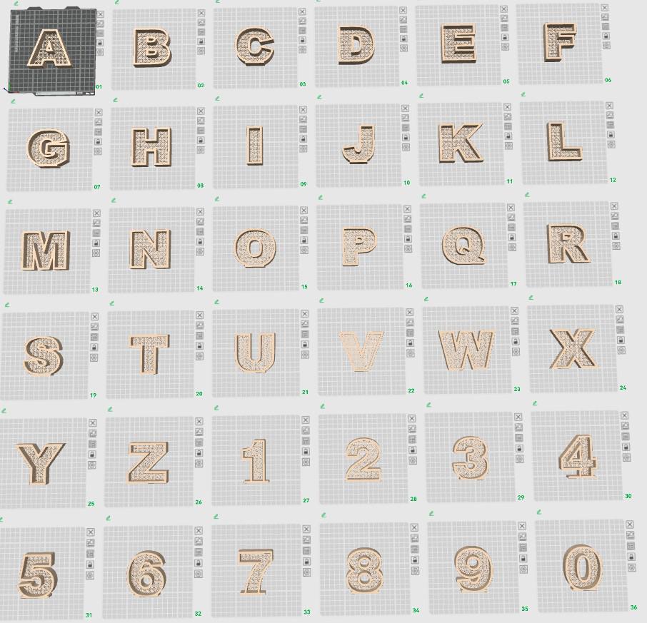 3D Printed Rattan Alphabet Letters