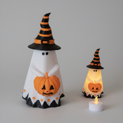 3D Printed Halloween Ghost Pumpkin Tealight