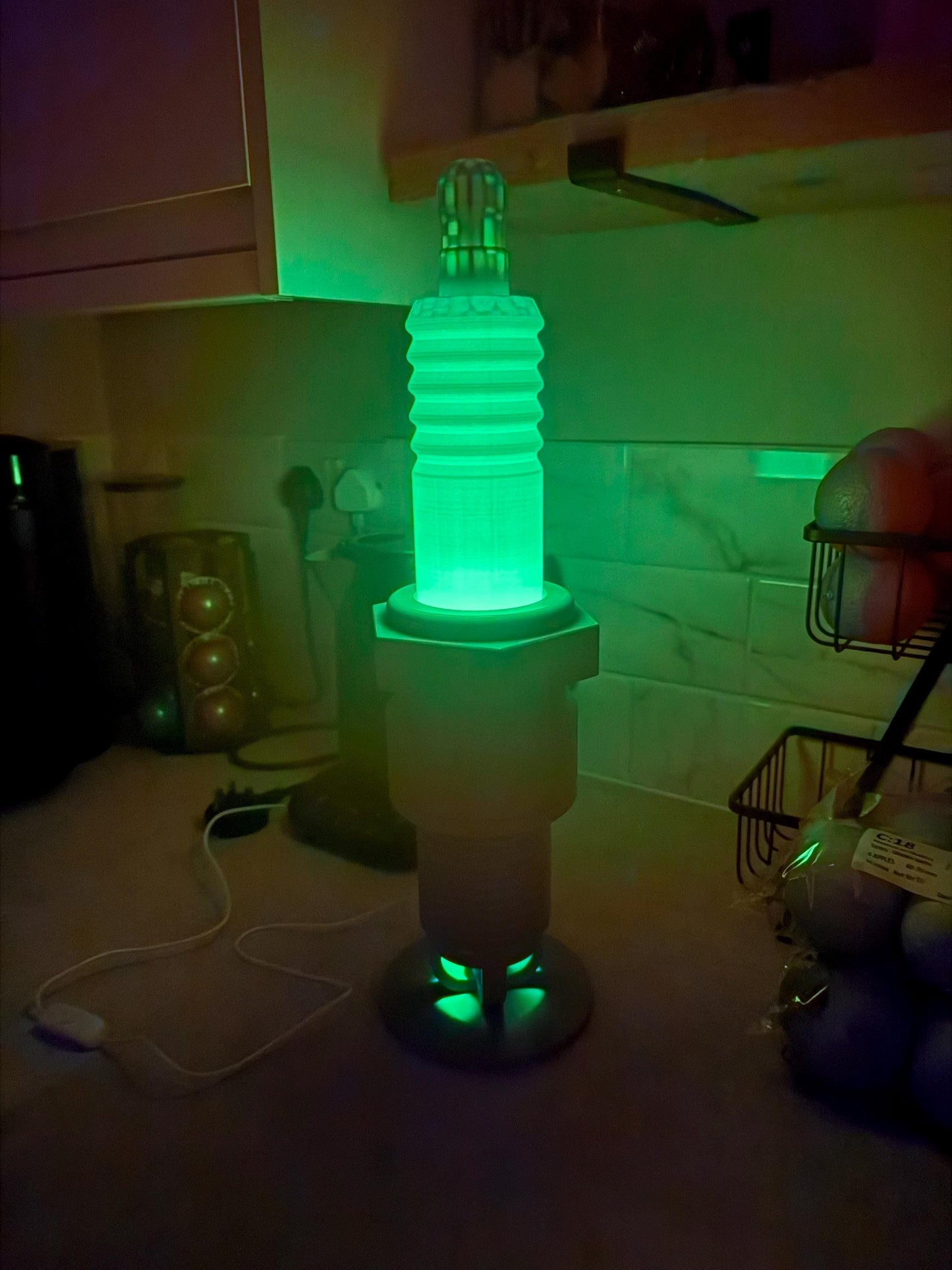 3D Printed Industrial Spark Plug Lamp