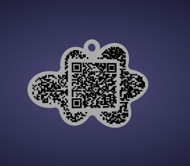 Personalised 3D Printed QR Code Keyring – Website Link