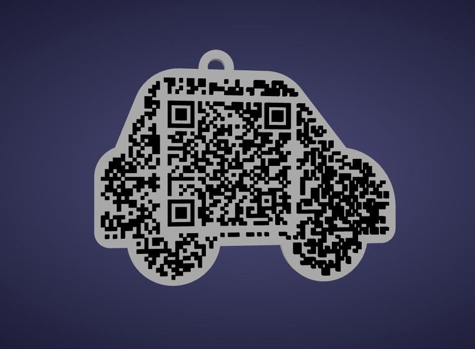 Personalised 3D Printed QR Code Keyring – Website Link