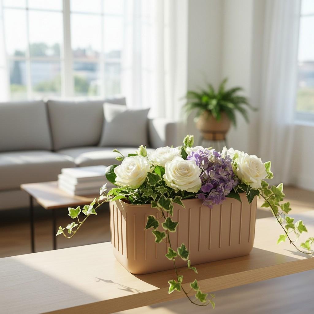 3D Printed Minimalist Long Plant Pot – Indoor Planter UK