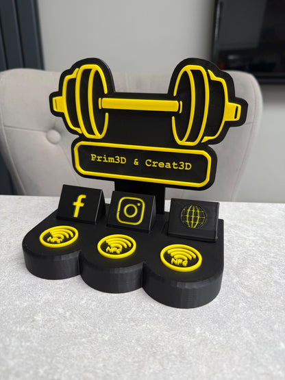 3D Printed Custom NFC Gym Business Sign – Smart Desk Display UK