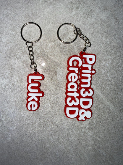3D Printed Personalised Name Keyring – Custom Gift UK