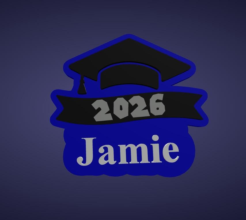 3D Printed Custom Leavers 2026 Keyring (Hat Design)