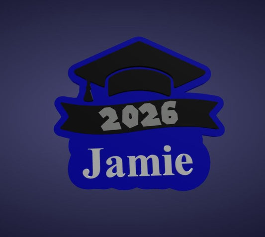 3D Printed Custom Leavers 2026 Keyring (Hat Design)
