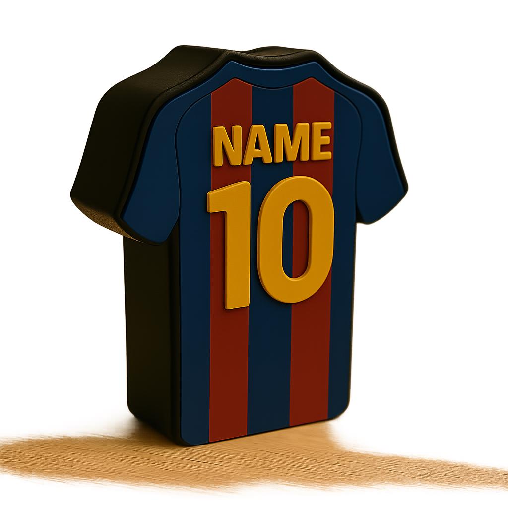 3D Printed Personalised Football Shirt Money Box – Kids Gift UK